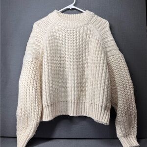 H&M Cream Crew‎ Neck Chunky Knit Sweater